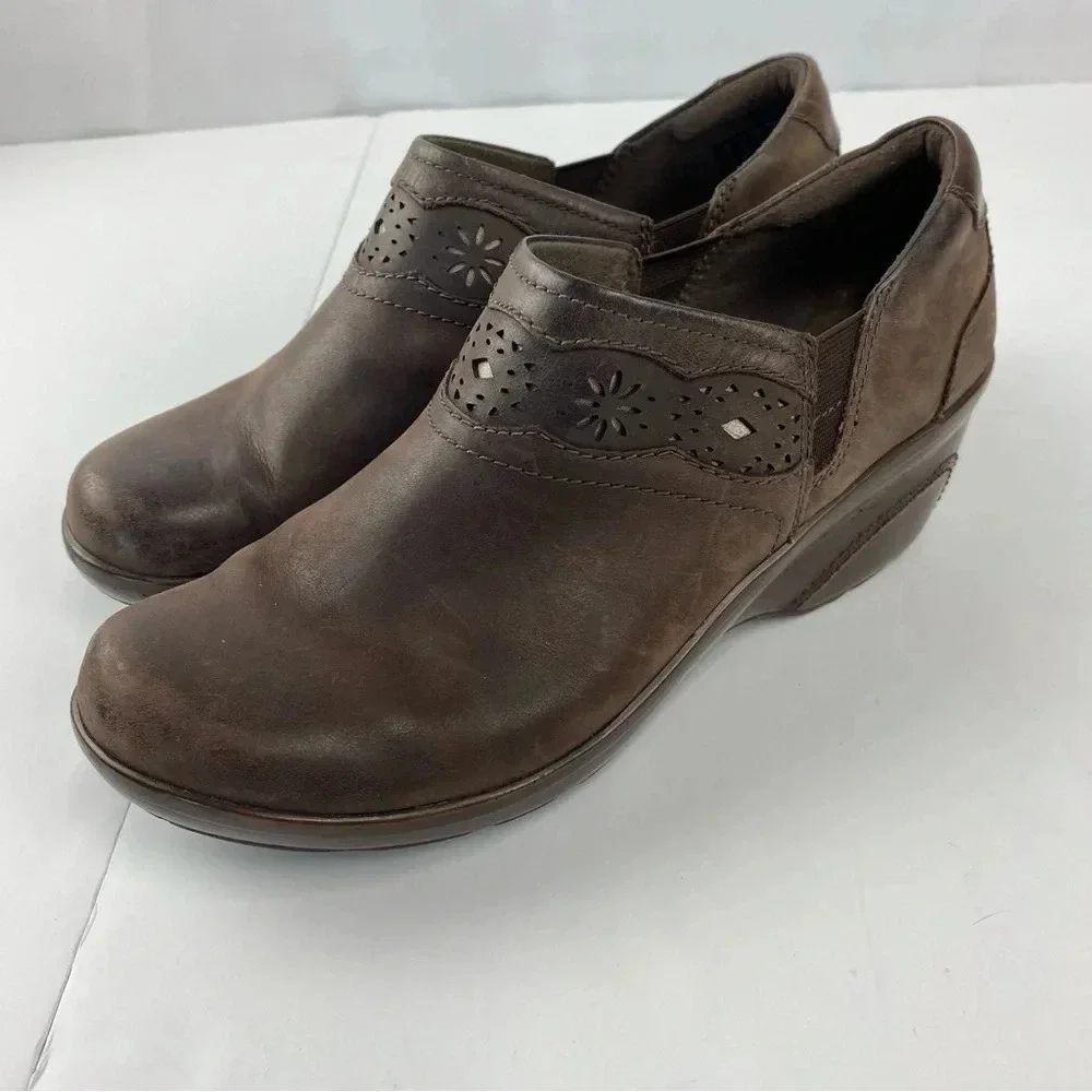 Clarks Womens 6.5 Brown Leather Marion Helen Booties Ankle Boots